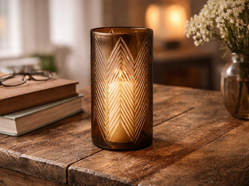 Imperial Cut Amber Jar