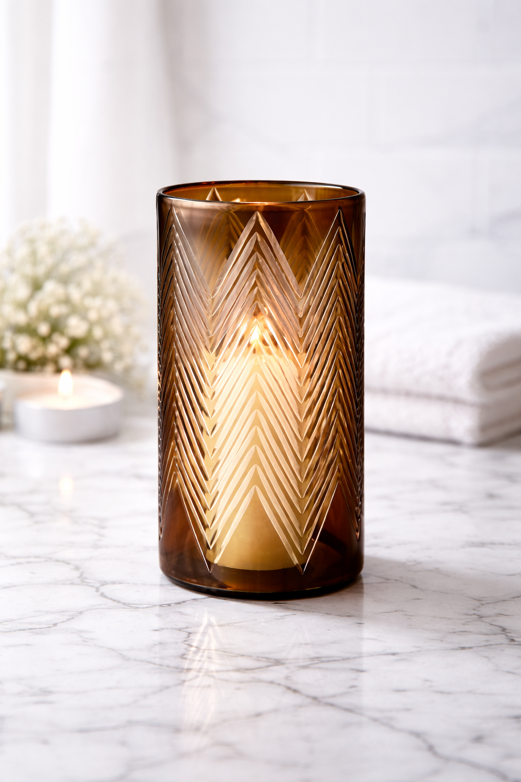 Imperial Cut Amber Jar